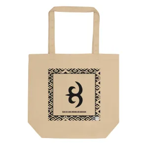 100% cotton Eco Tote Bag, featuring the Adinkra symbol for nurture and discipline