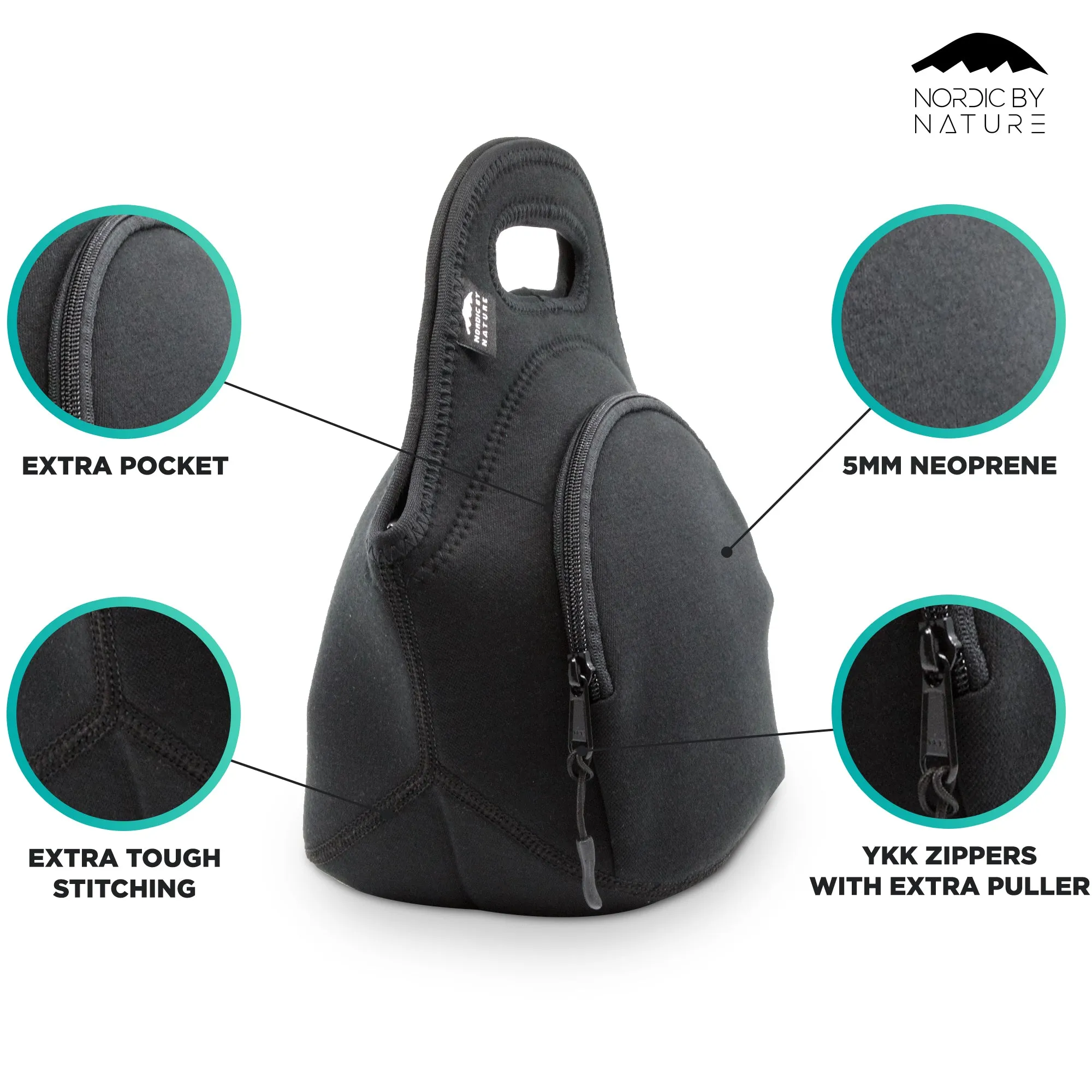 12" Cotton Lunch Bag Black