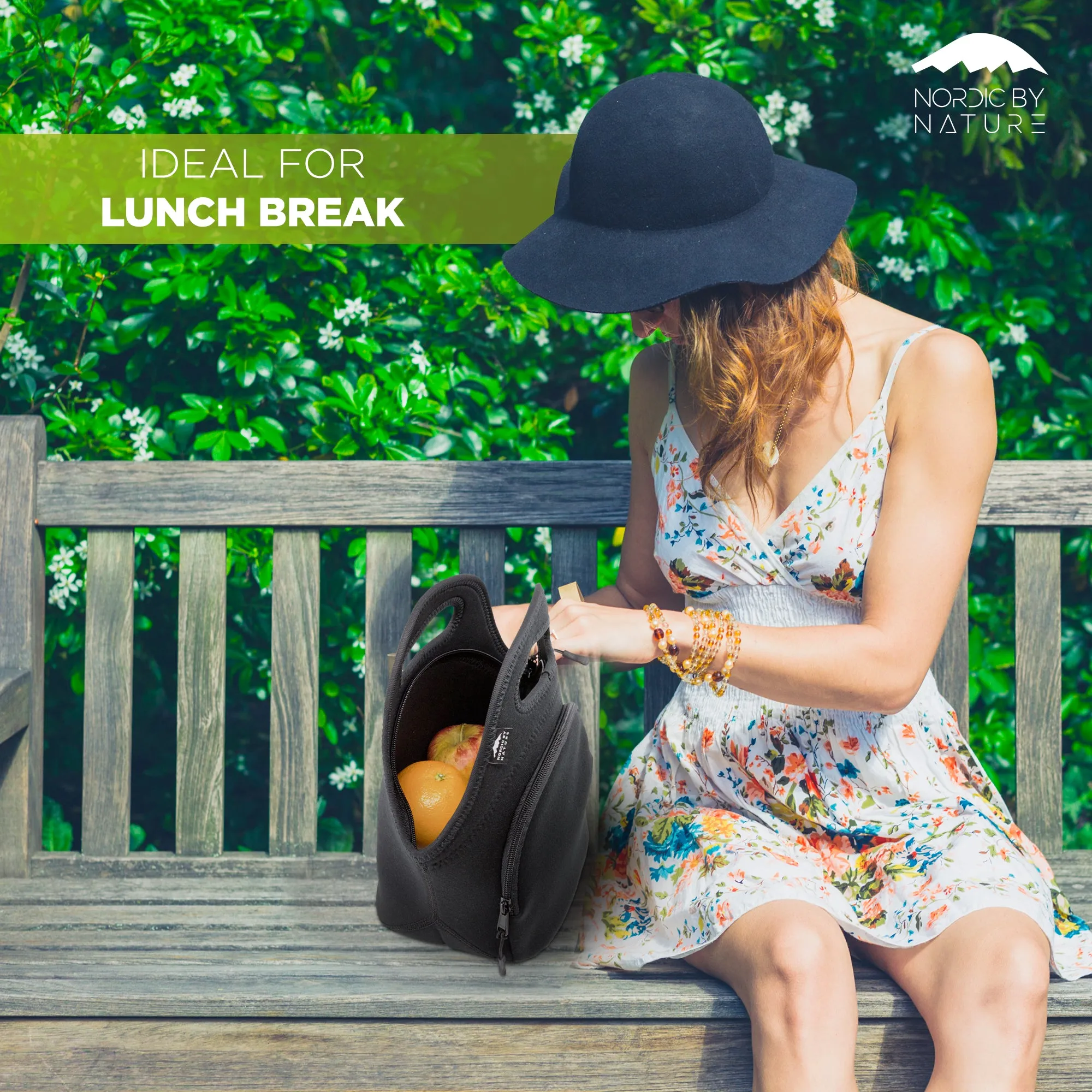 12" Cotton Lunch Bag Black