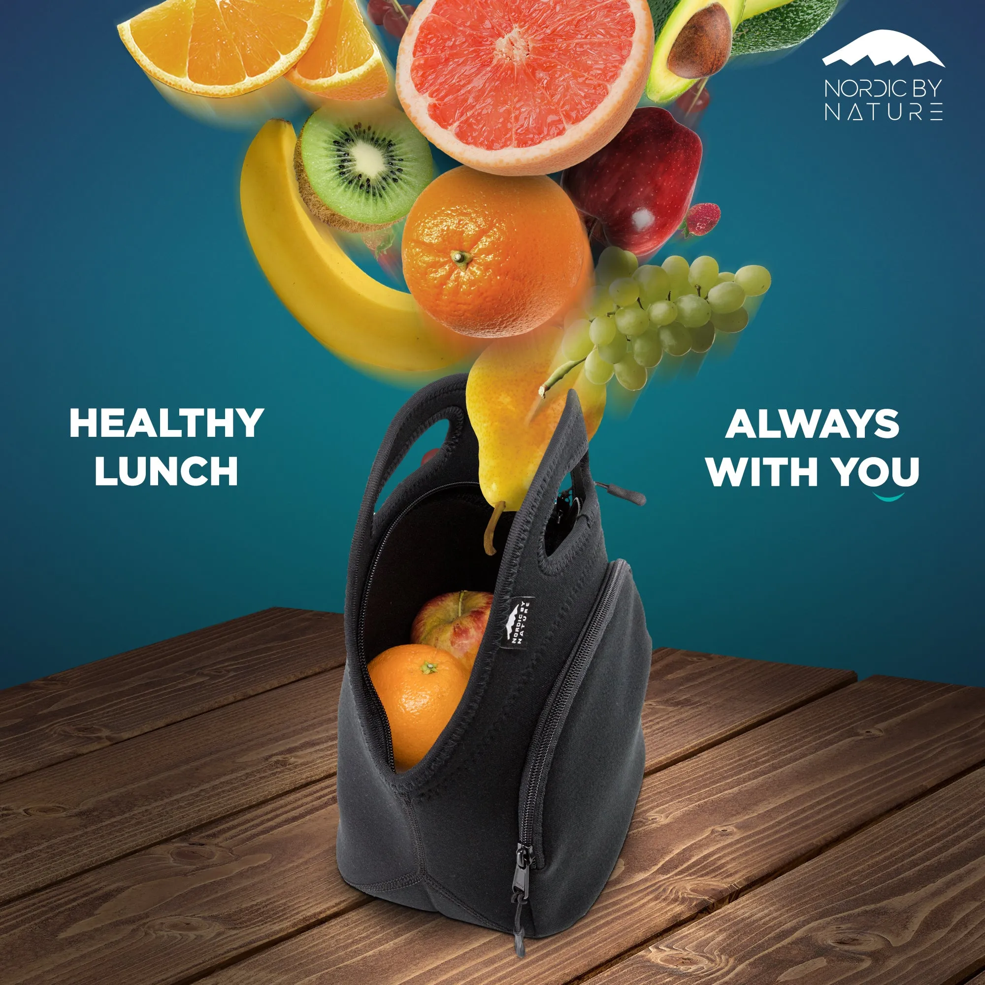 12" Cotton Lunch Bag Black