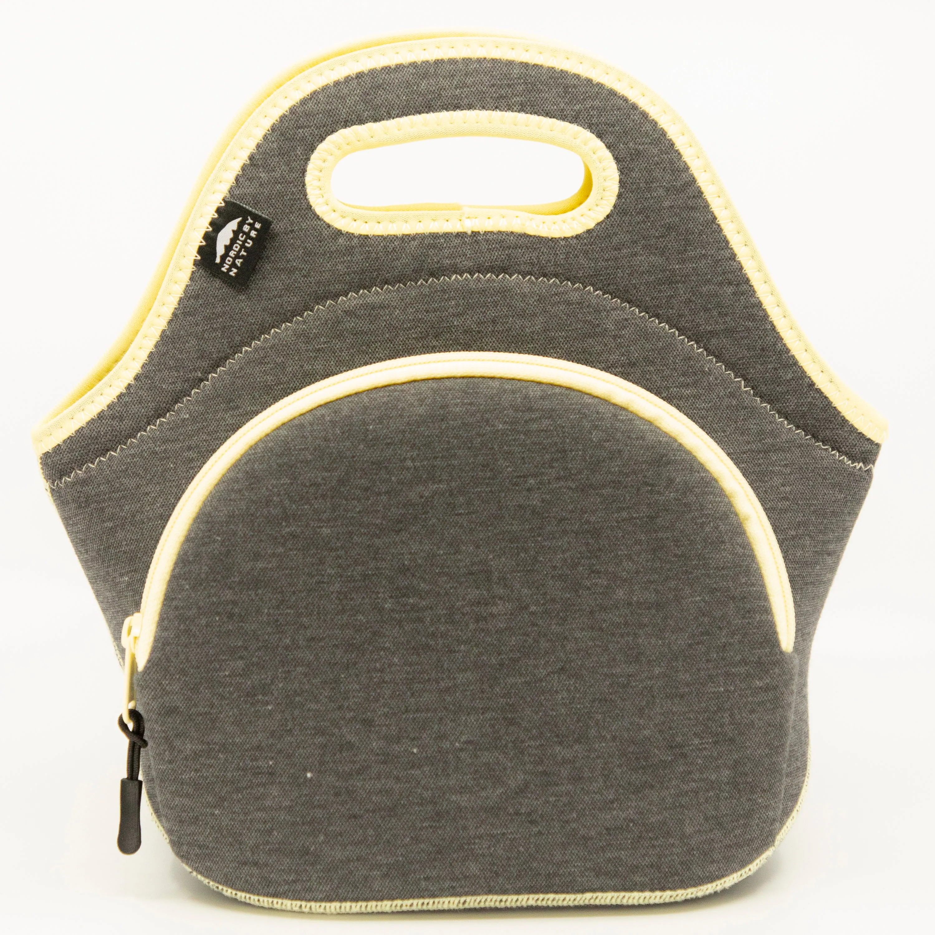 12" Cotton Lunch Bag Grey/Yellow