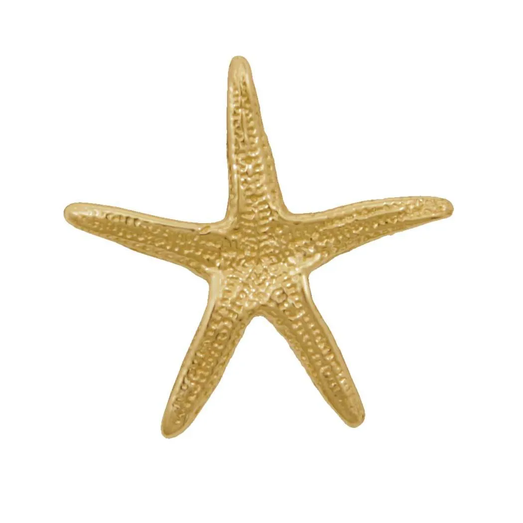14k Yellow Gold Large Real Starfish Pendant with Hidden Bail