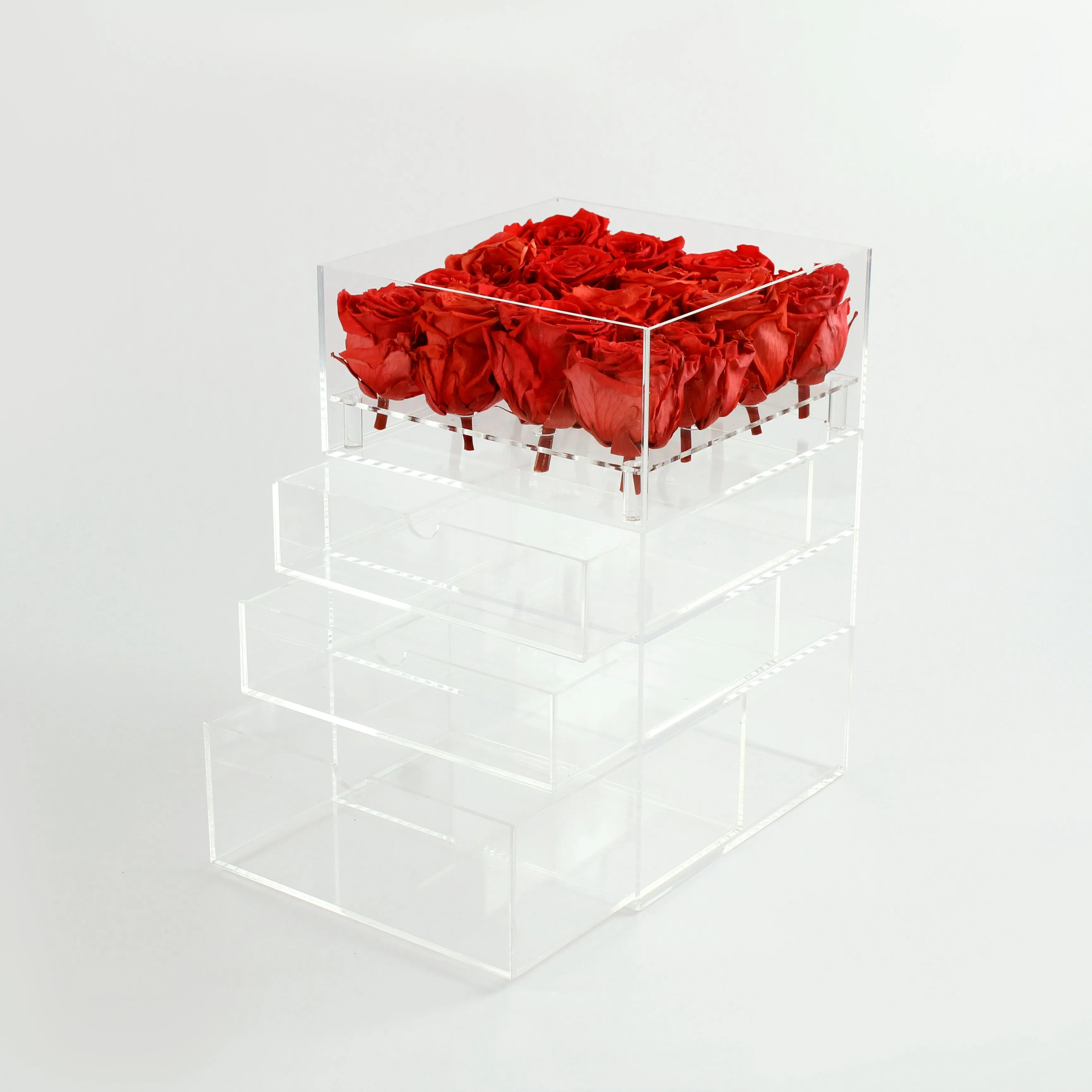 16 Roses with 3 Drawers Preserved