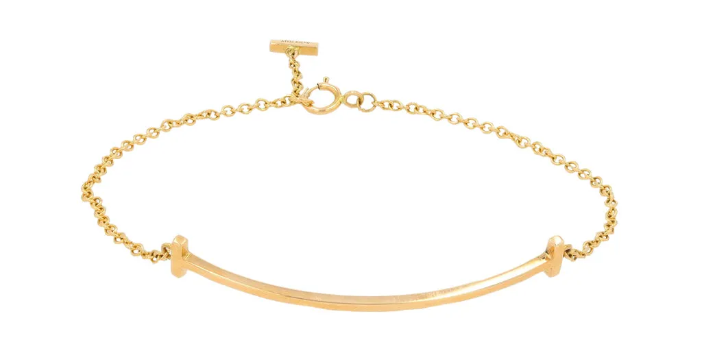 18K YG Tiffany & Co T- Smile Bracelet