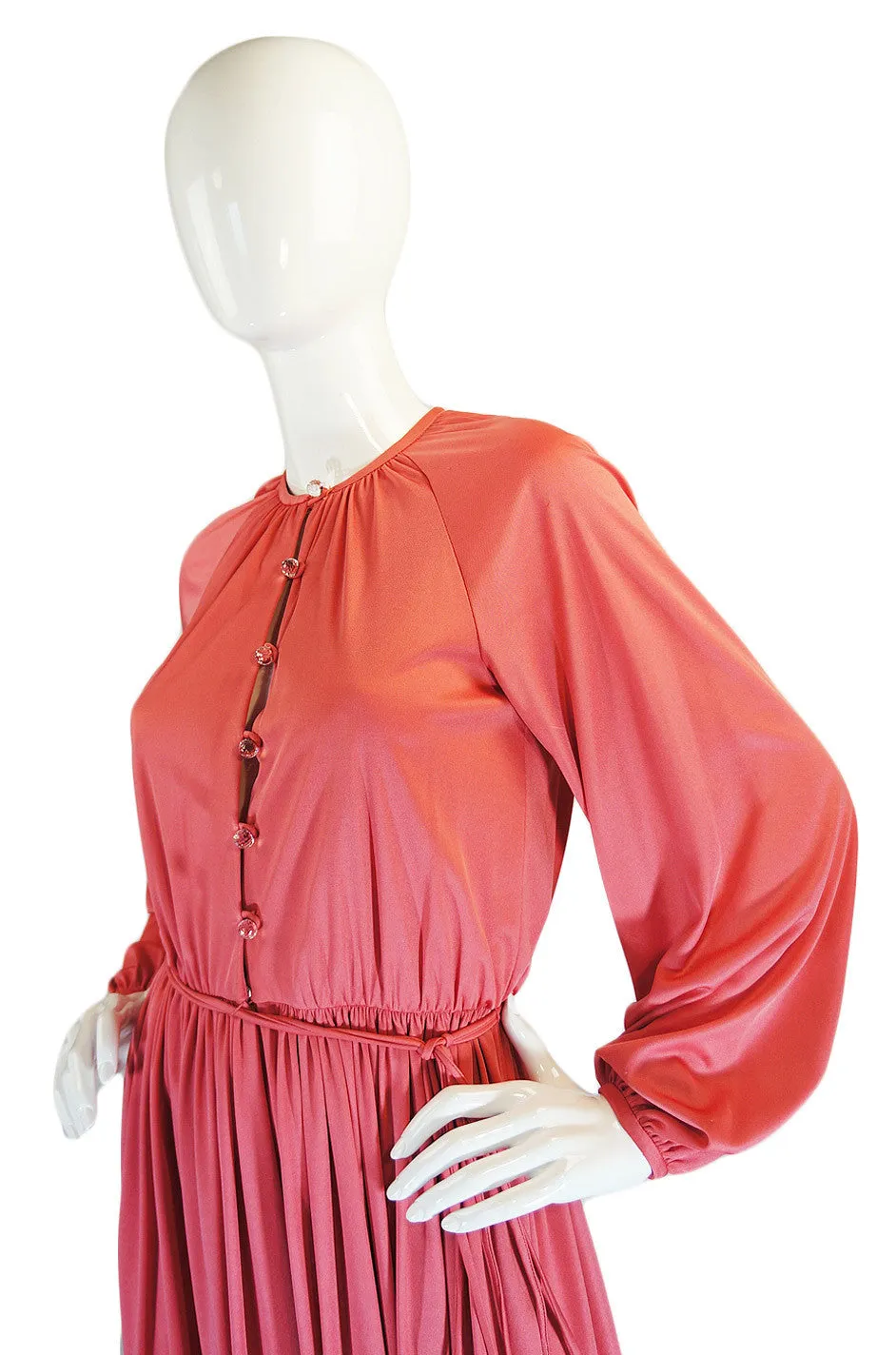 1970s Glass Button Donald Brooks Dress