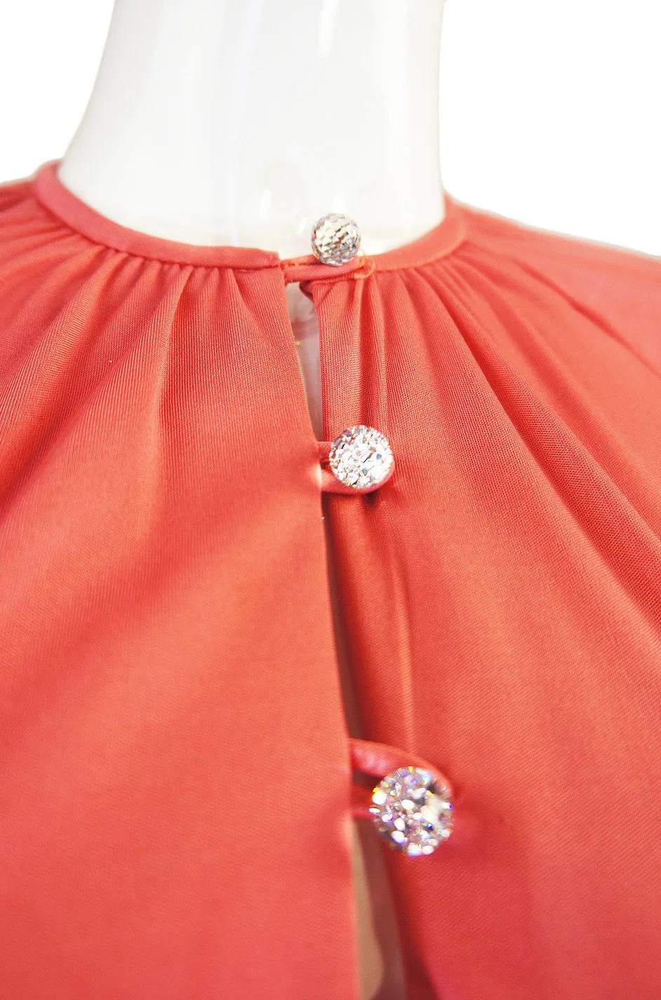 1970s Glass Button Donald Brooks Dress