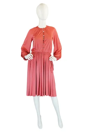 1970s Glass Button Donald Brooks Dress