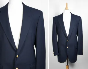 1970's Navy Blue Blazer, Size L