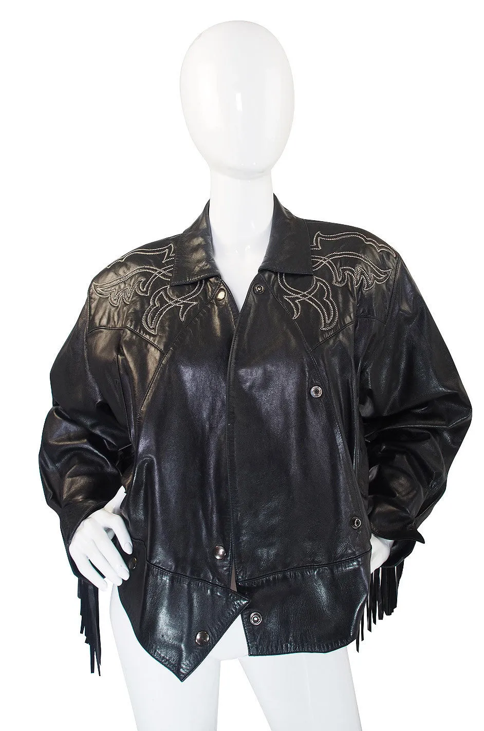 1979 Claude Montana Fringed Leather Jacket