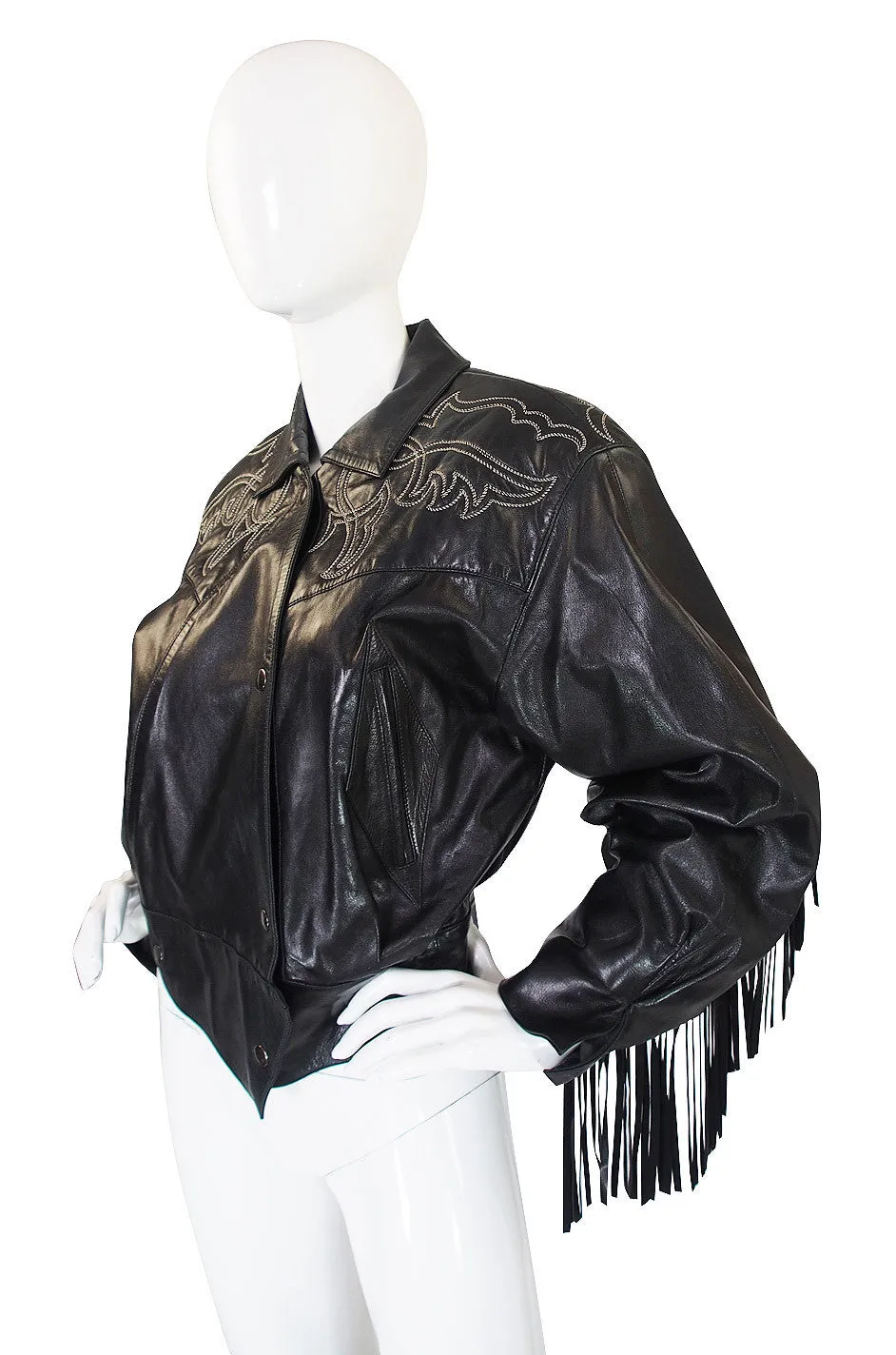 1979 Claude Montana Fringed Leather Jacket