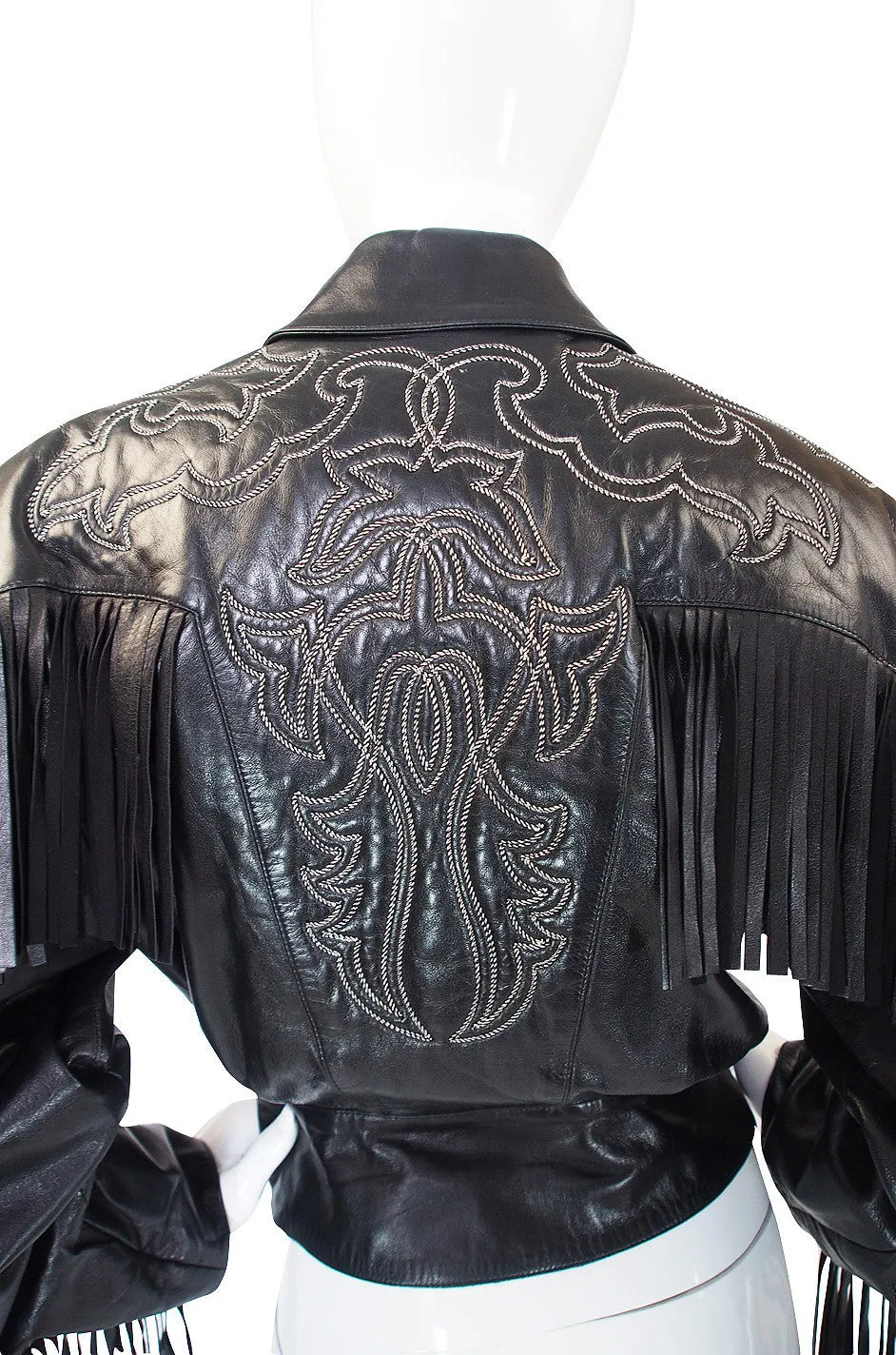 1979 Claude Montana Fringed Leather Jacket