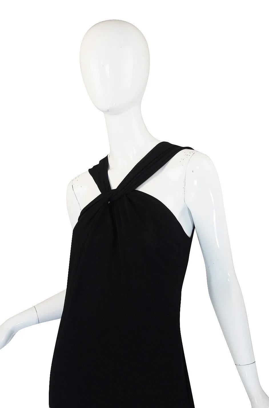 1990s Miss V Valentino Black Halter Gown