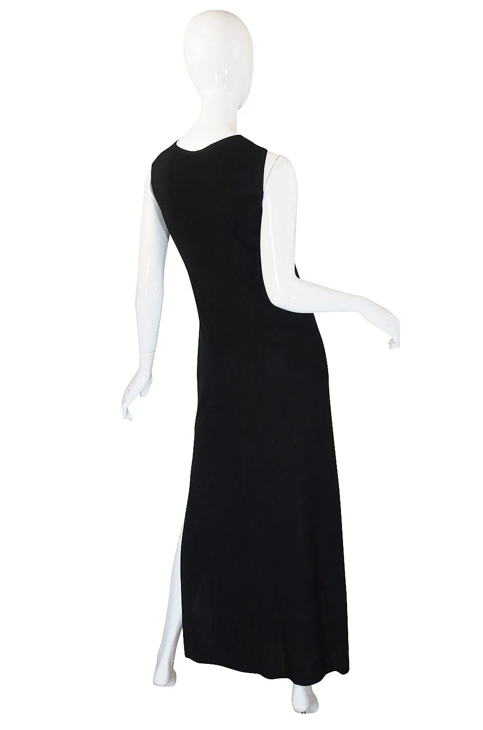 1990s Miss V Valentino Black Halter Gown