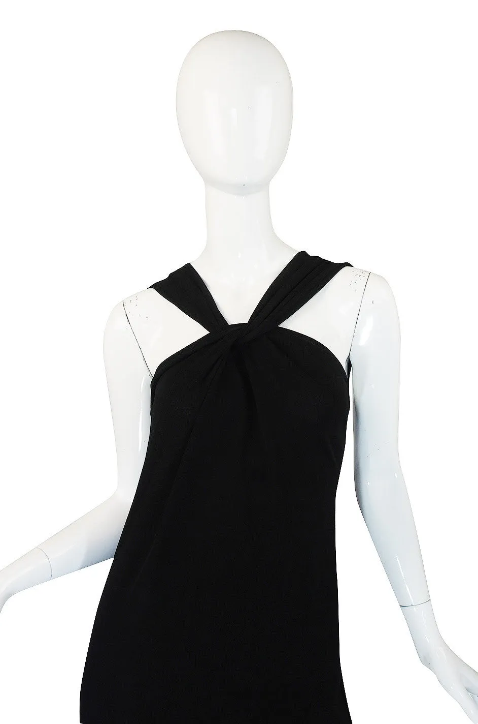 1990s Miss V Valentino Black Halter Gown