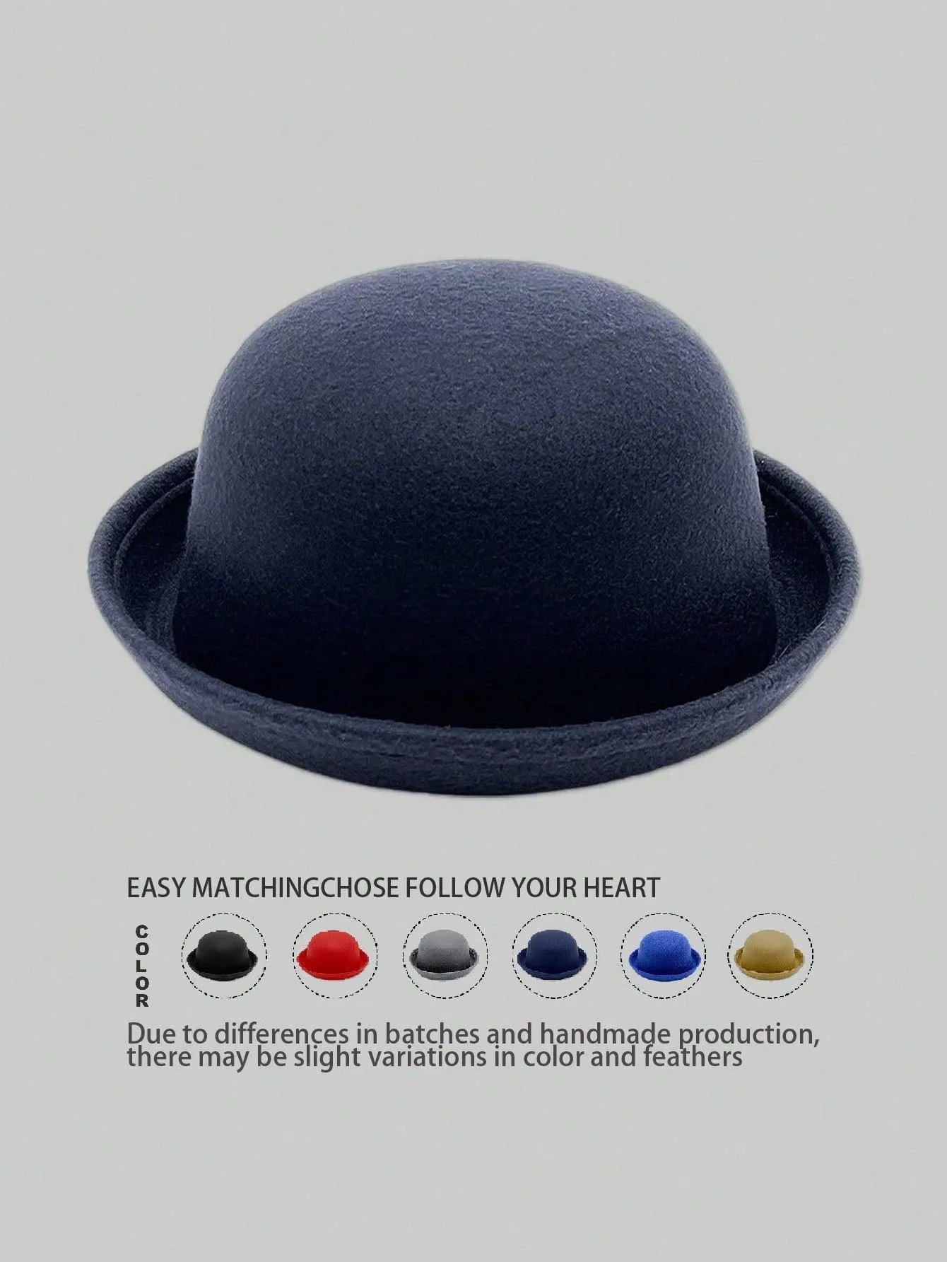 1pc Solid Color Cute Retro Polyester Felt Hat, Soft Fedora Hat, Fashion All-Match Commuter Hat For Autumn/Winter