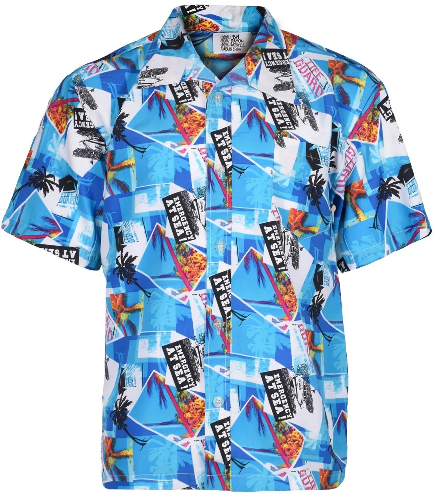 2 Pack Mens Sky Blue Hawaiian Shirt