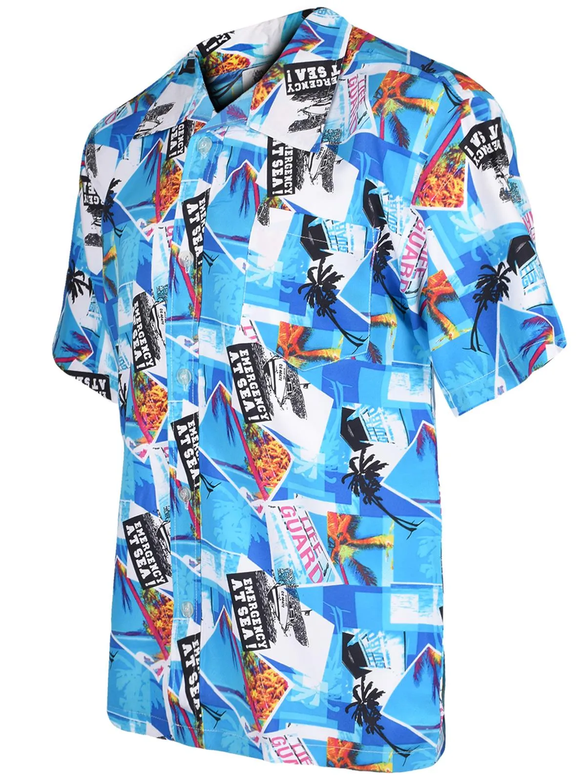 2 Pack Mens Sky Blue Hawaiian Shirt