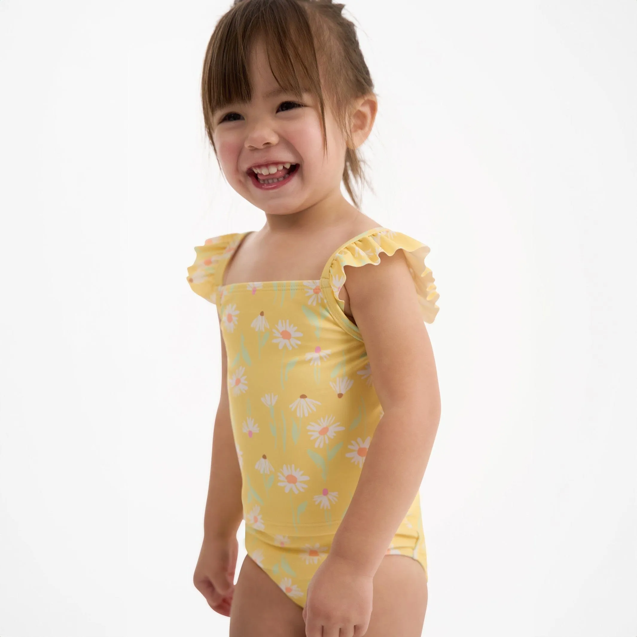 2-Piece Toddler Girls UPF 50  Daisies Swimsuit Set