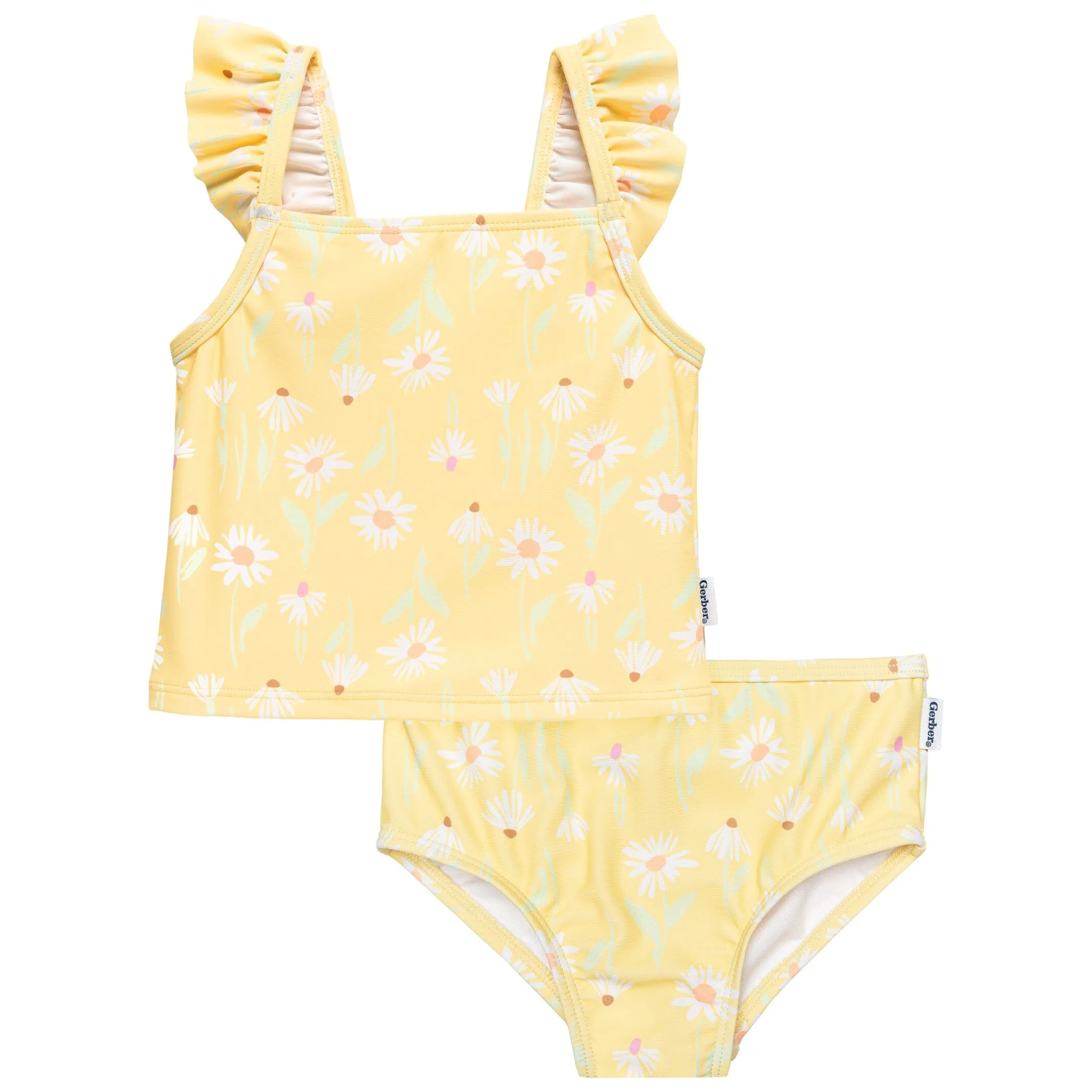 2-Piece Toddler Girls UPF 50  Daisies Swimsuit Set