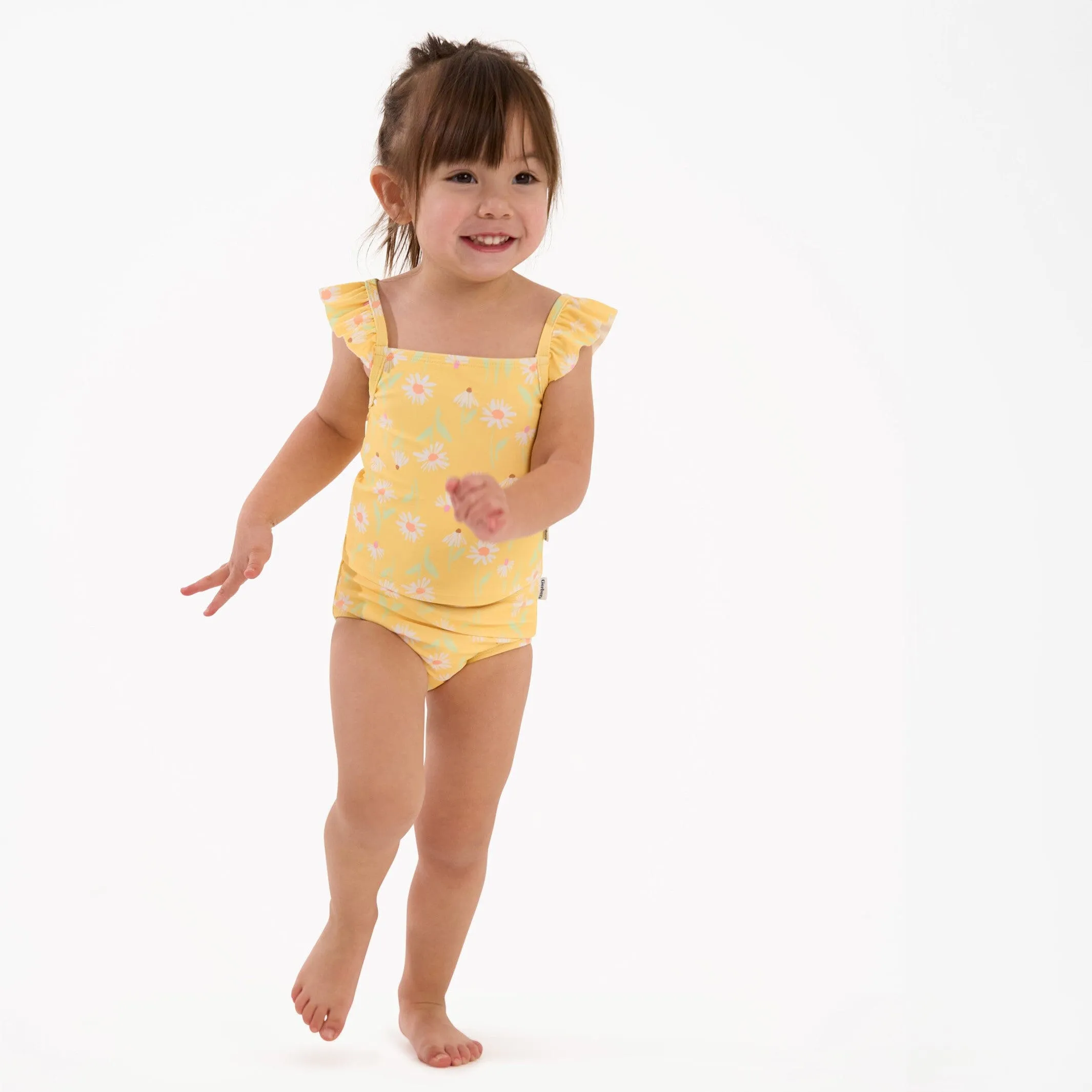 2-Piece Toddler Girls UPF 50  Daisies Swimsuit Set