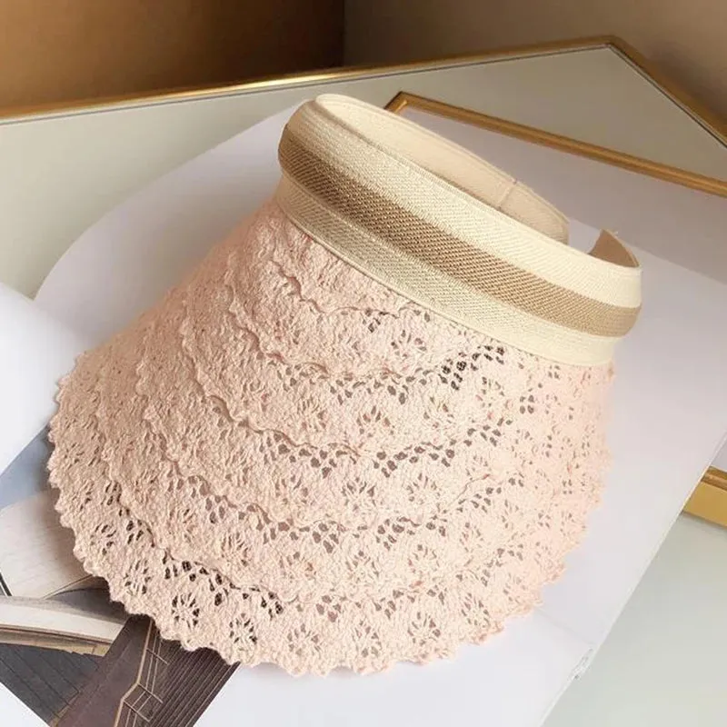 2025 New women summer sun visor wide-brimmed beach hat