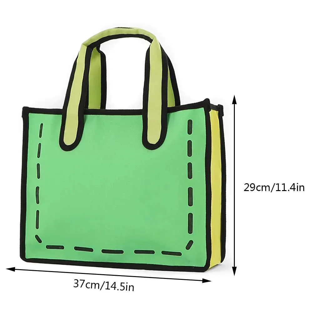 2D Cartoon Designer Tote Bag