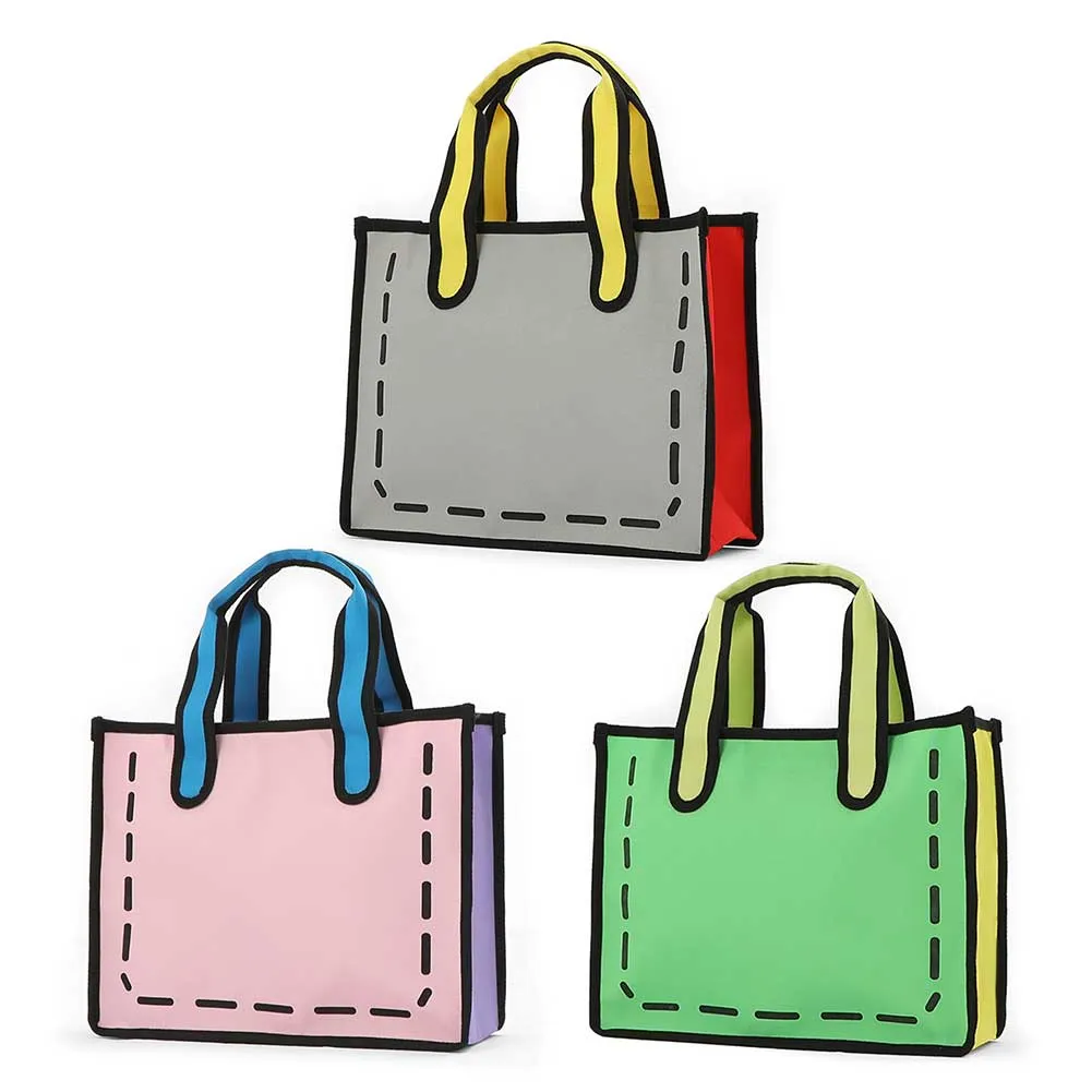 2D Cartoon Designer Tote Bag