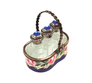 3 Perfumes in Basket Blue - Rare