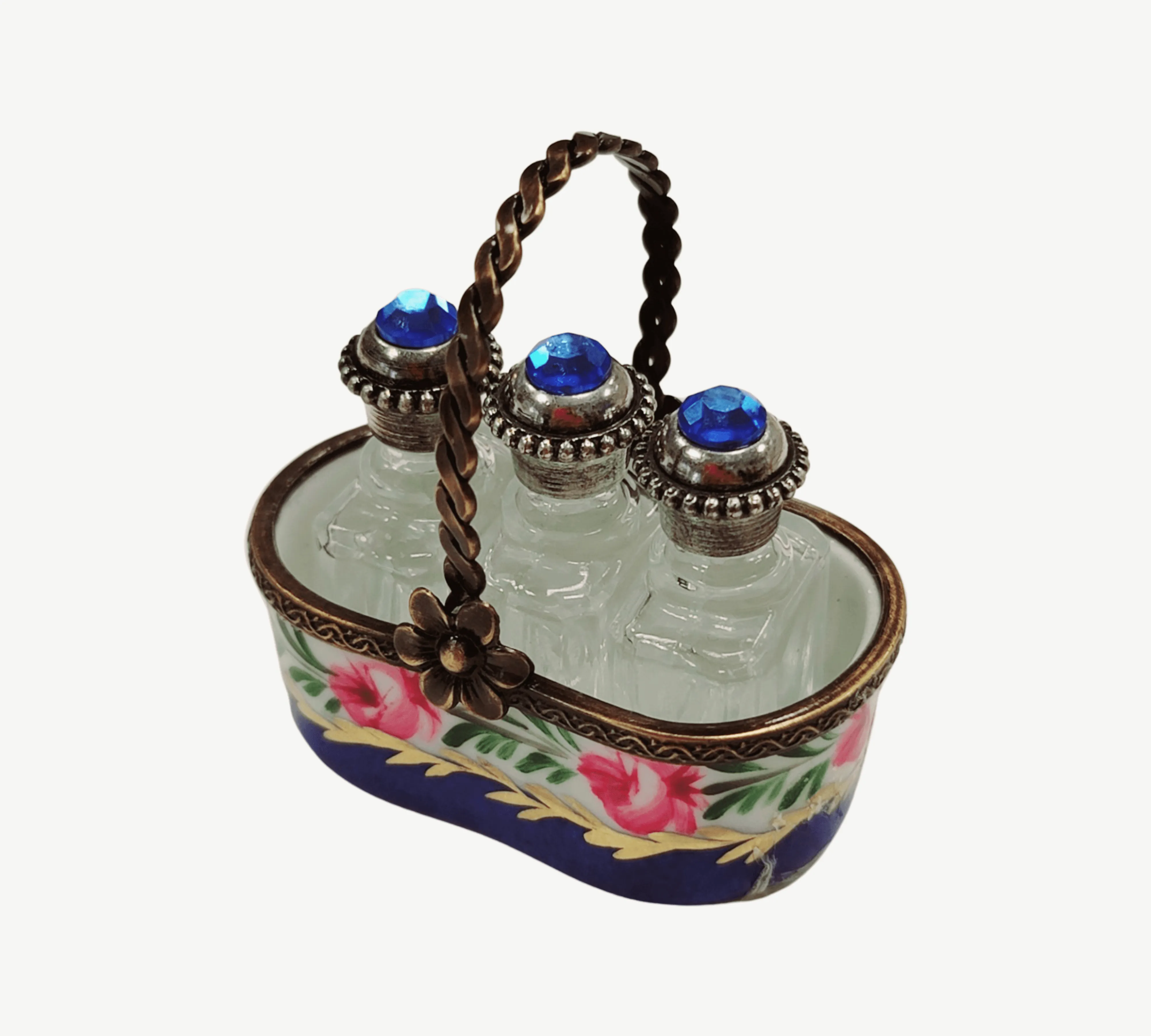 3 Perfumes in Basket Blue - Rare