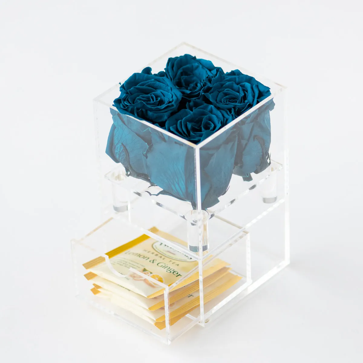 4 Roses with Drawer Preserved
