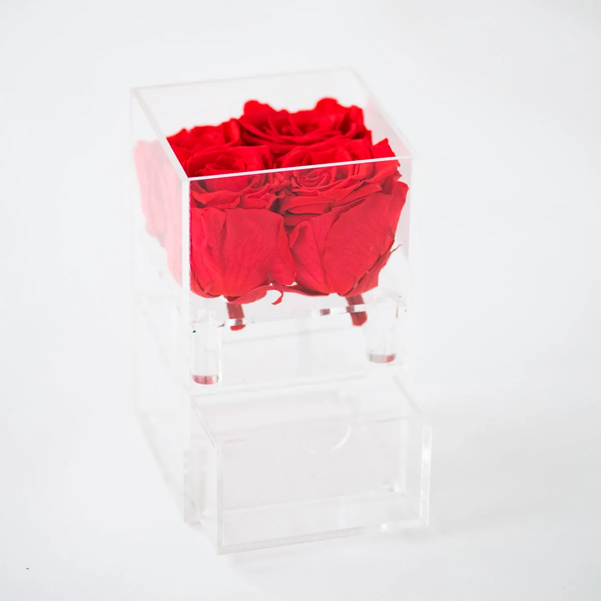 4 Roses with Drawer Preserved