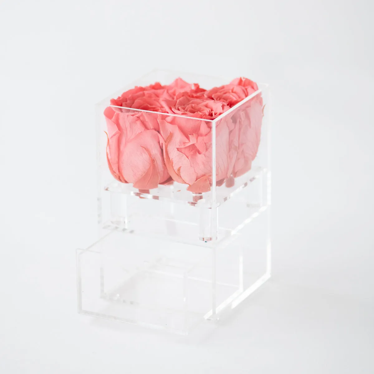 4 Roses with Drawer Preserved