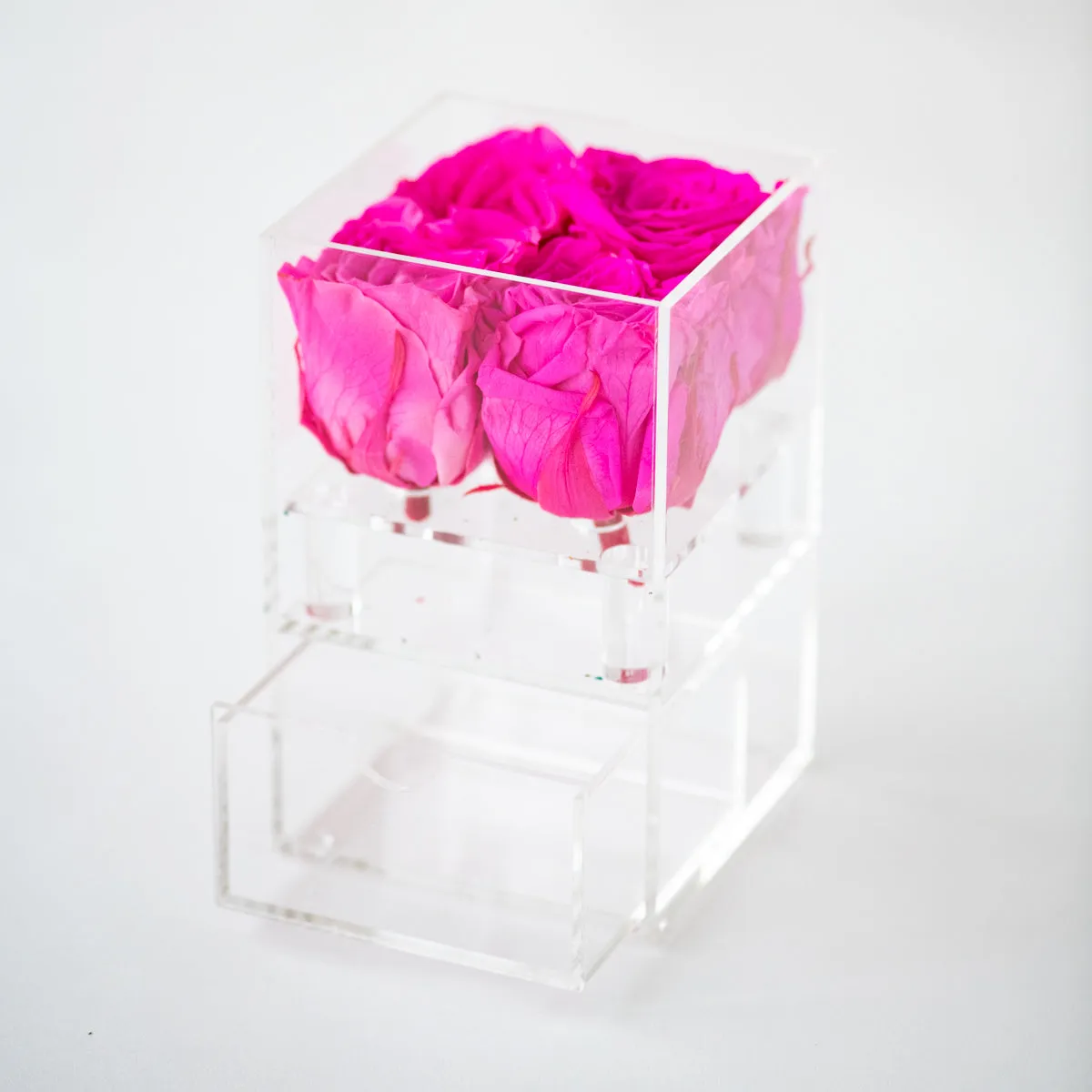 4 Roses with Drawer Preserved