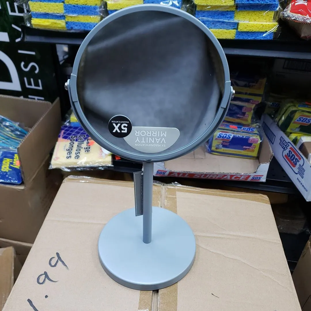 7" VANITY STANDUP MIRROR-GRAY 5X