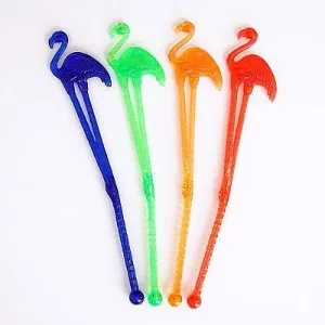 8 Flamingo Tropical Cocktail Drink Stir Stirrers Beach Theme Party Decor
