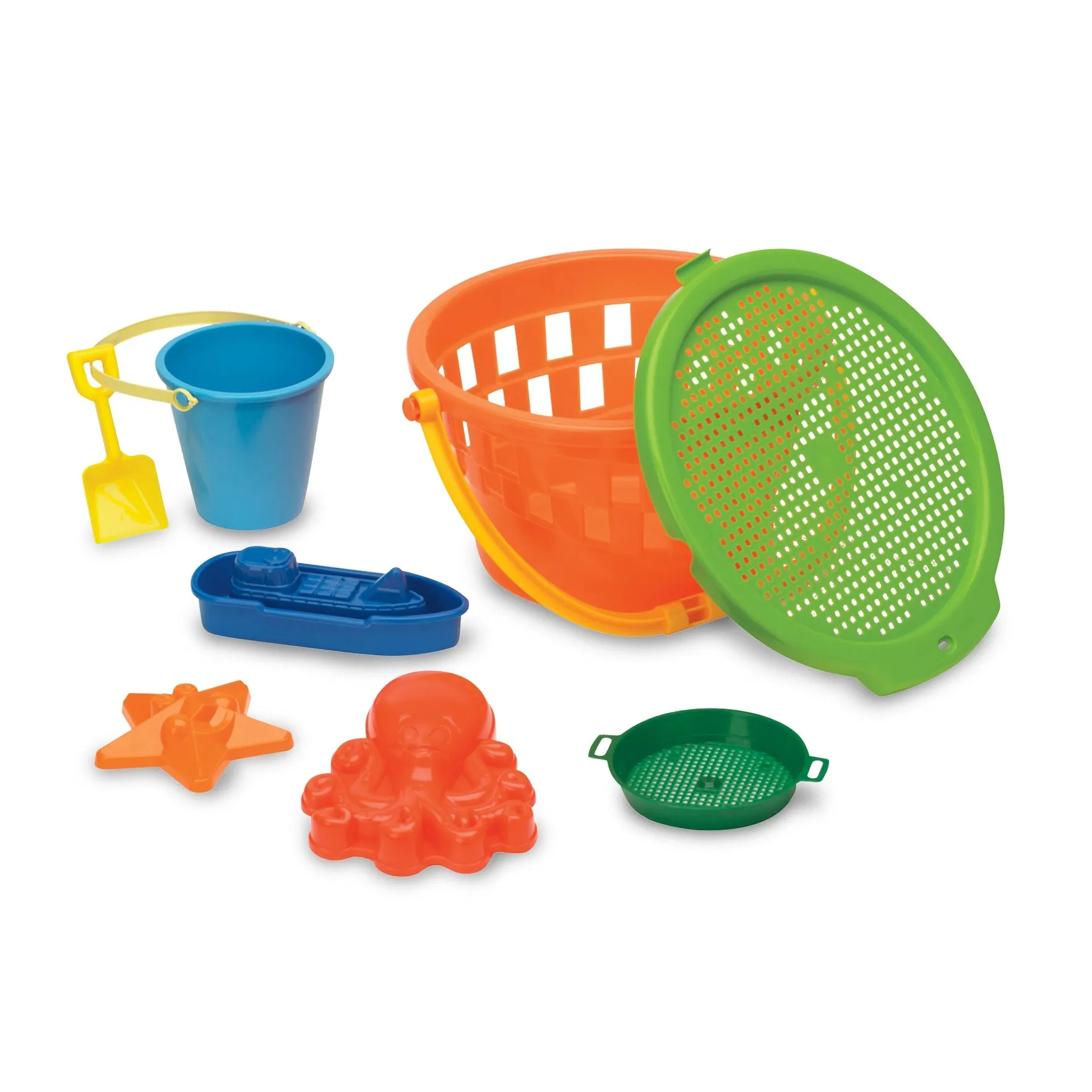 8 Piece Jumbo Beach and Sandbox Bucket Combo