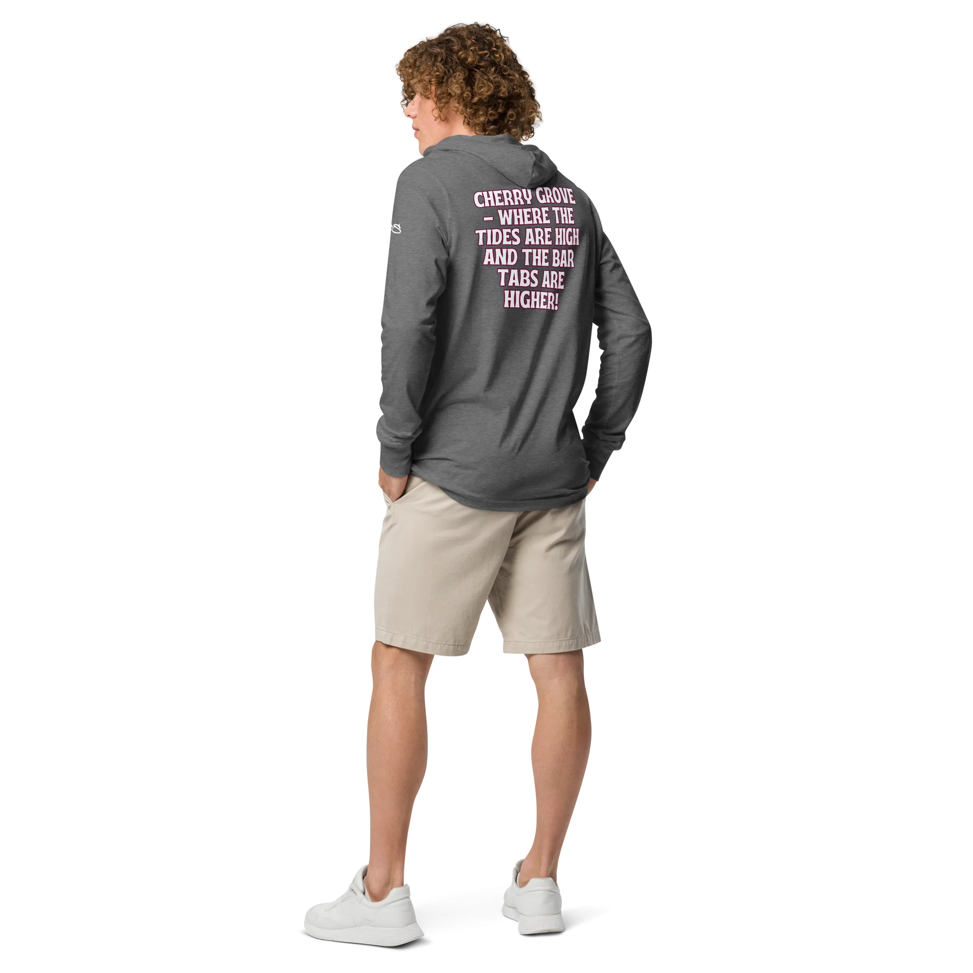 843 Cherry Grove Bar Tabs Hooded long-sleeve tee