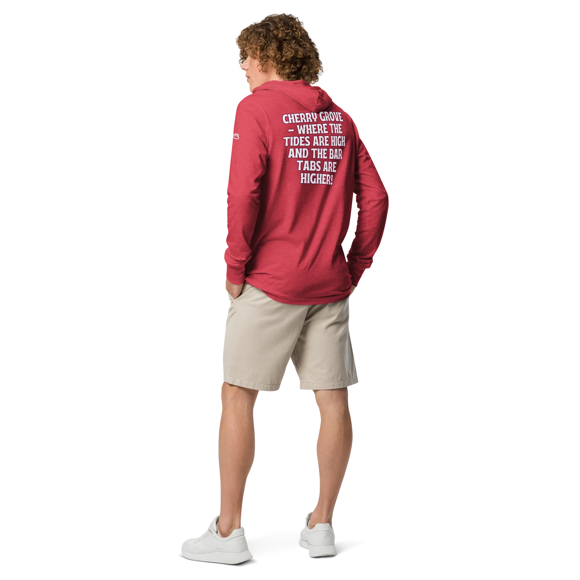 843 Cherry Grove Bar Tabs Hooded long-sleeve tee
