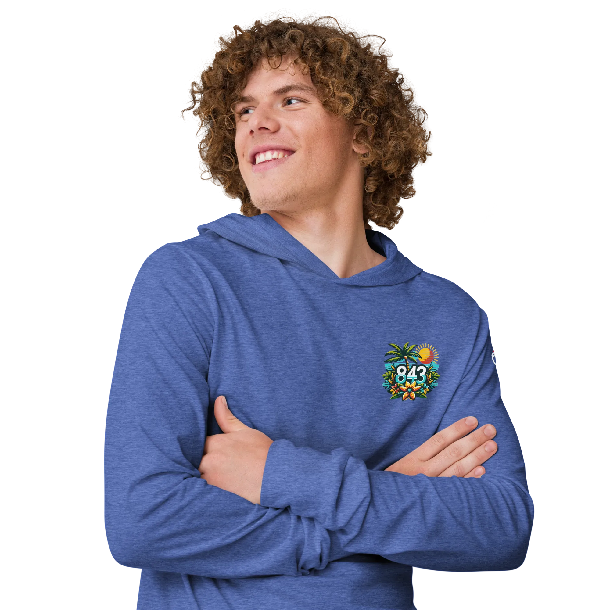 843 Cherry Grove Bar Tabs Hooded long-sleeve tee