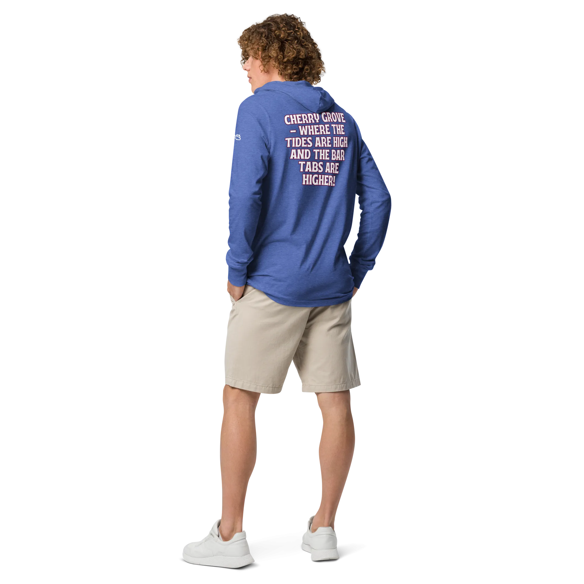 843 Cherry Grove Bar Tabs Hooded long-sleeve tee