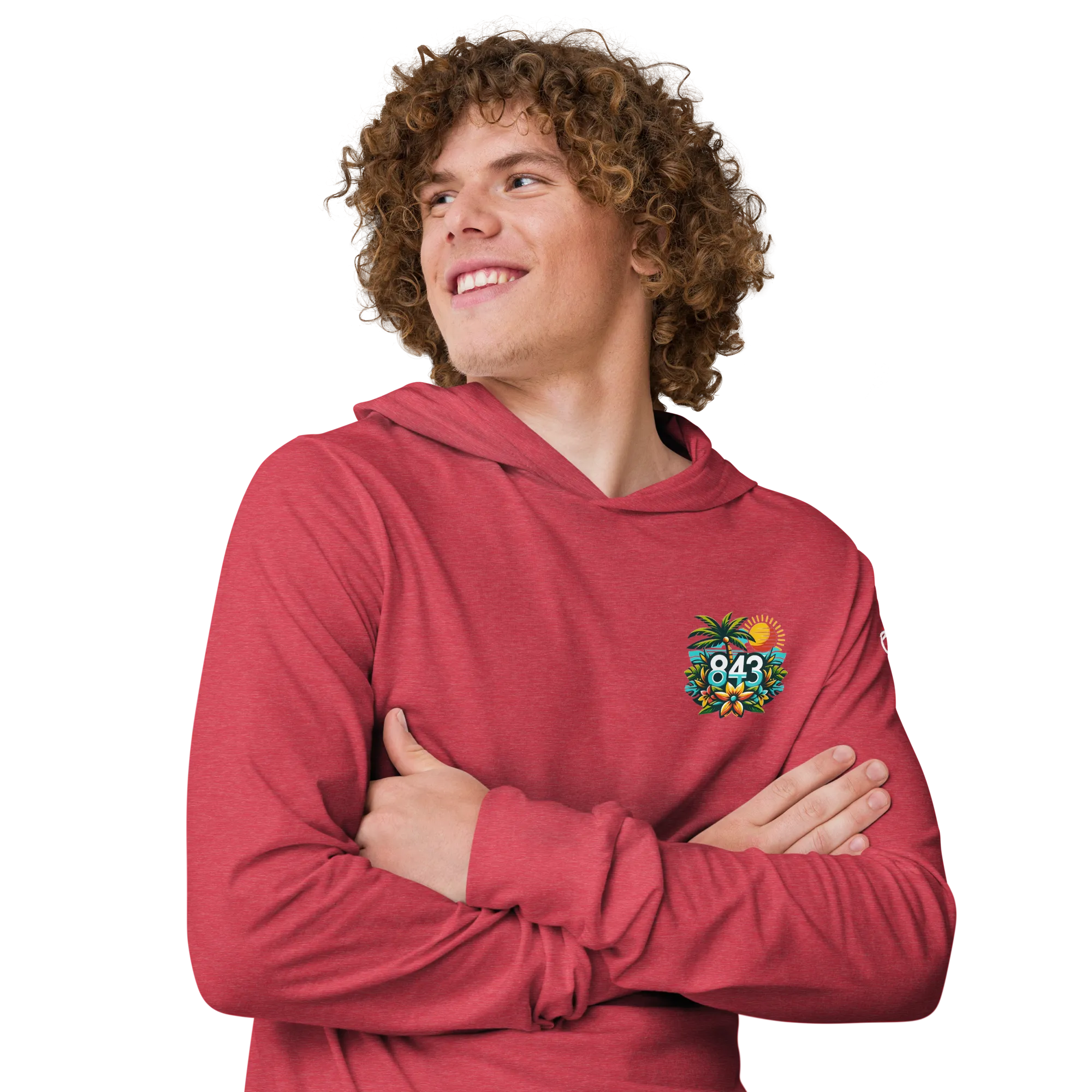 843 Cherry Grove Bar Tabs Hooded long-sleeve tee