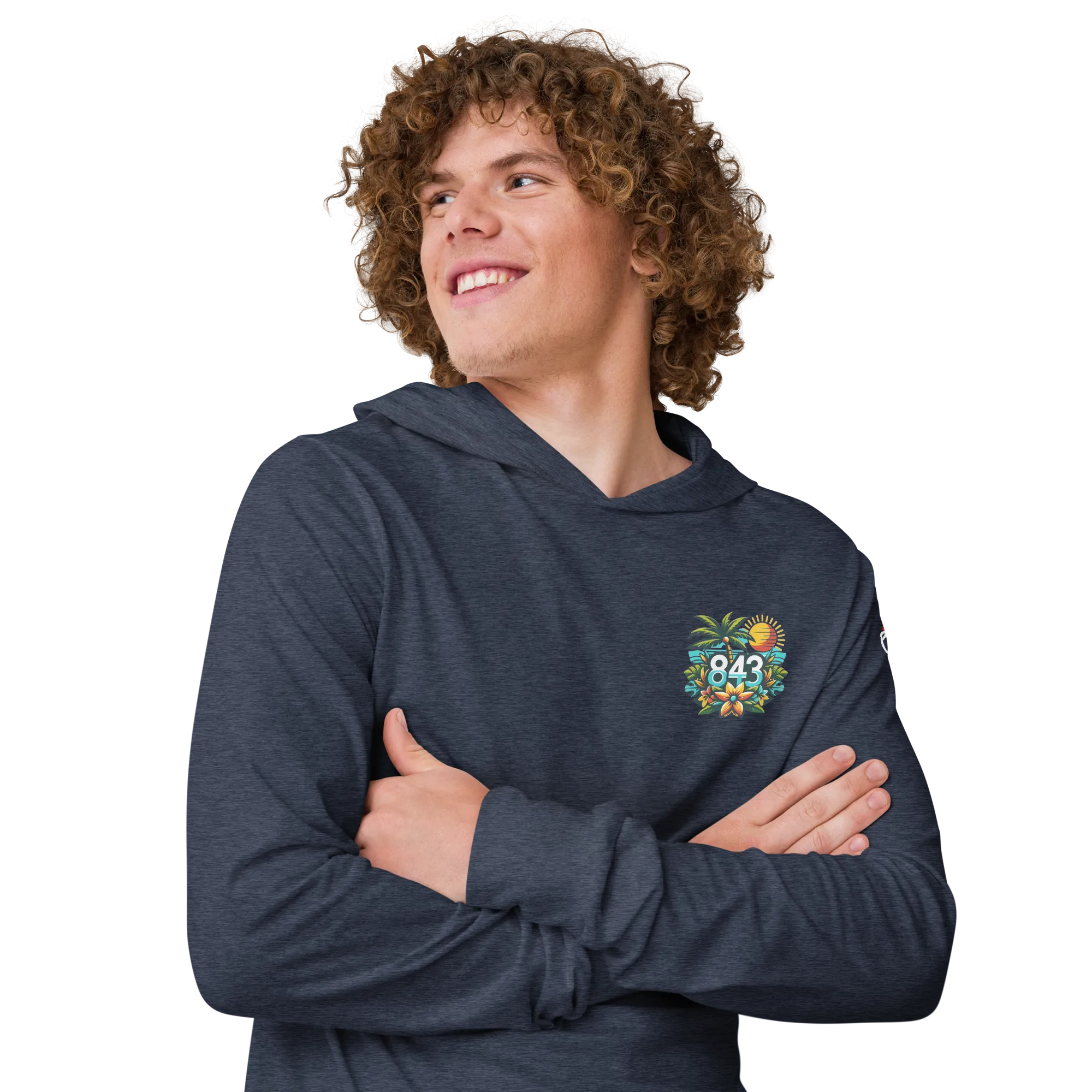 843 Cherry Grove Bar Tabs Hooded long-sleeve tee