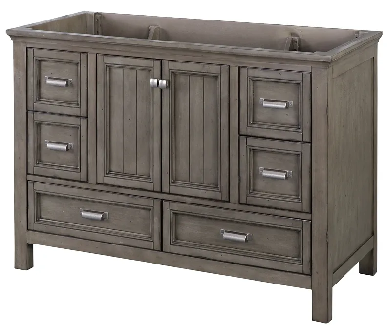 9206939 - Brantley 48" BAGV4822D Vanity, Wood, Distressed Gray, 2-Cabinet Door, 6-Drawer