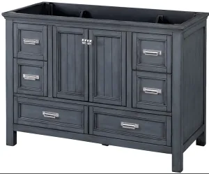 9206970 - Brantley 48" BABV4822D Vanity, Wood, Harbor Blue, 2-Cabinet Door, 6-Drawer