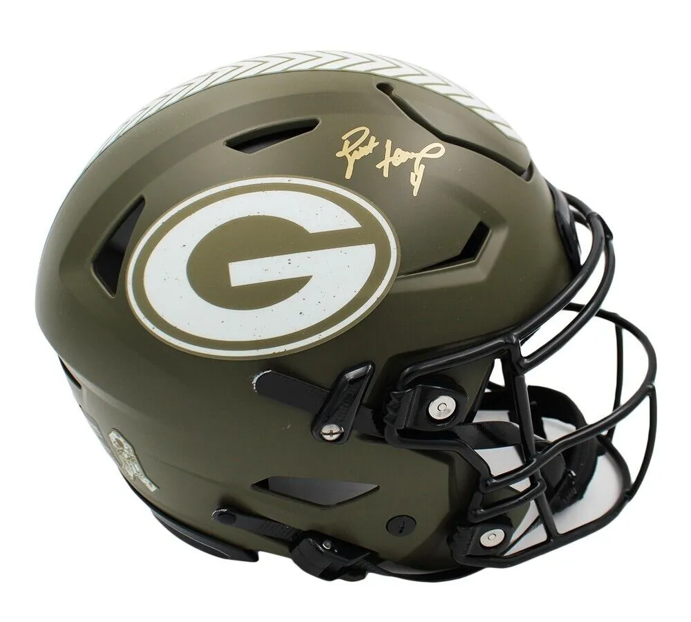 Aaron Rodgers & Brett Favre Signed Green Bay Packers Speed Flex Authentic Helmet