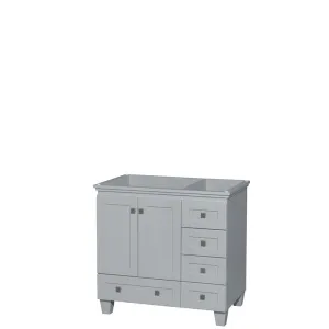 Acclaim 36" Single Bathroom Vanity in Oyster Gray, No Countertop, No Sink and No Mirror