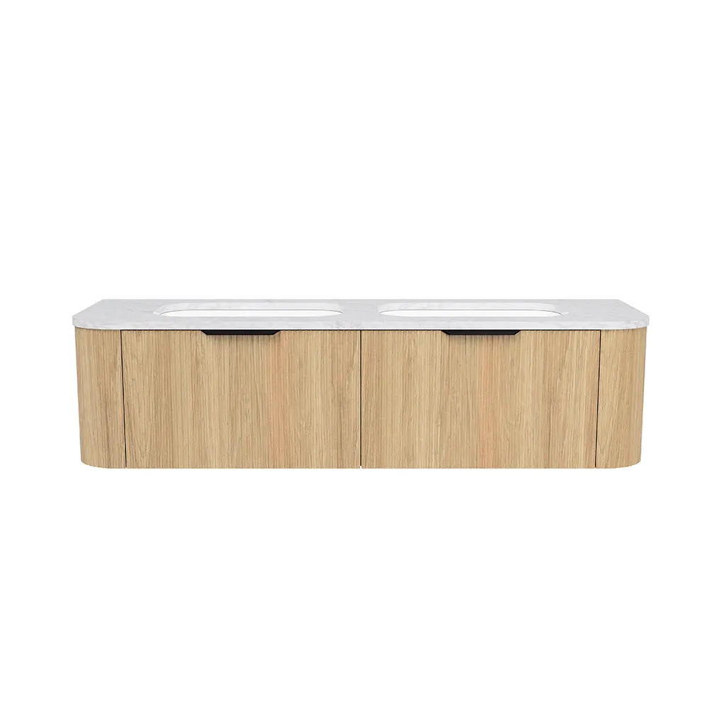 Adelaide 2 Drawers Bathroom Vanity with Silk Surface Sink - Wall Mount - 60" Wood/Prime Oak/Black