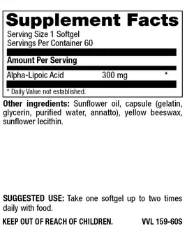 Alpha-Lipoic Acid 300 mg, 60 sgel (item 159)