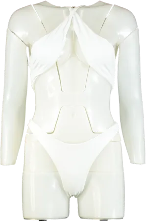 ALT White Cut-out Swimsuit UK S
