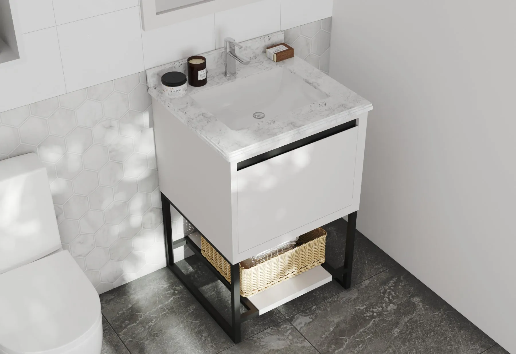Alto 24" White Bathroom Vanity with Countertop